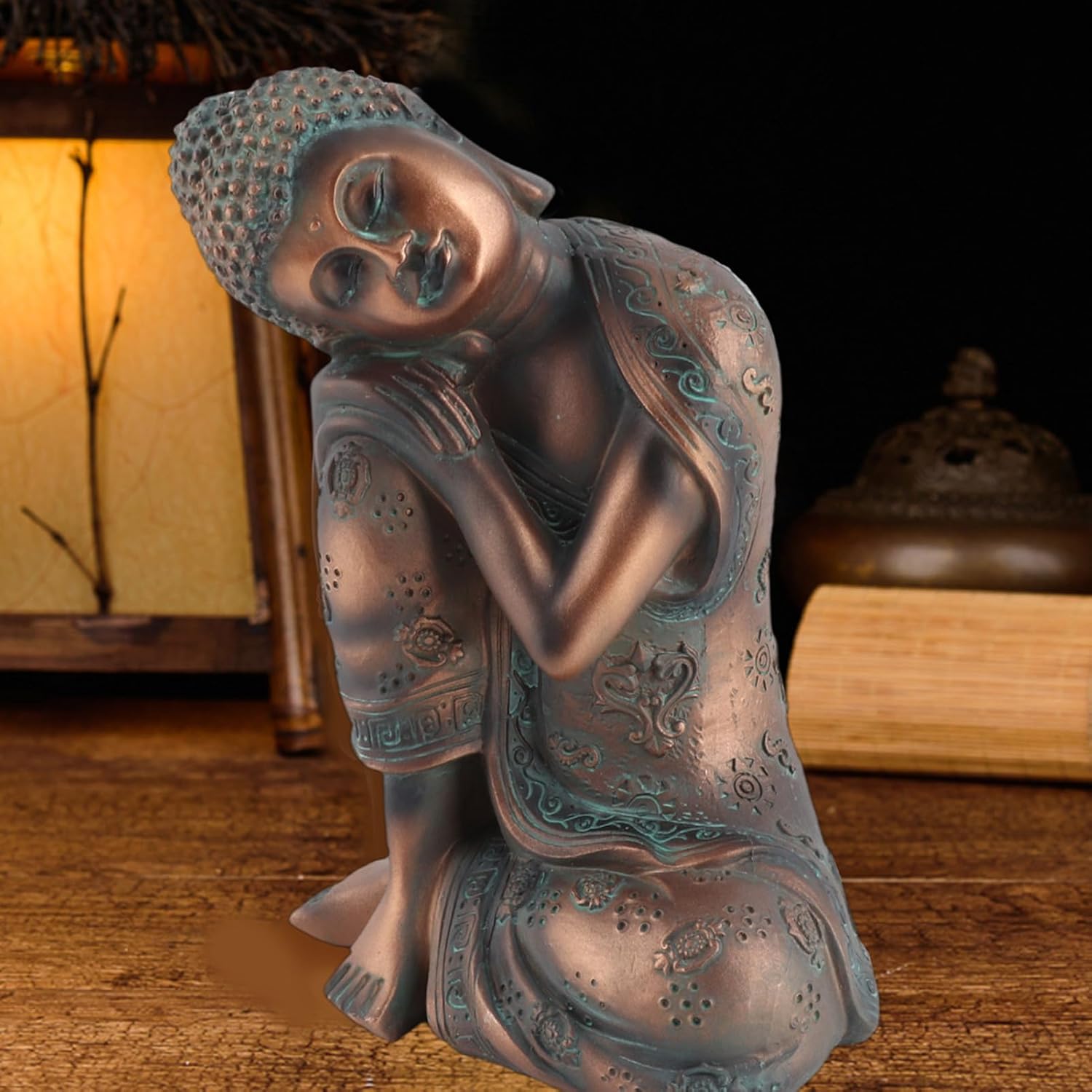 Buddha Statues, Resin Meditating Buddha Figurine Zen Decor Buda Statues for Living Room Garden Patio Deck Porch Yard Art Decoration