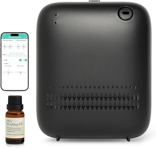 Miniatura 1 de Difusor sin agua, funciona con pilas, 2000 pies cuadrados, bloqueo de seguridad, silencioso, aplicación Bluetooth, máquina de aroma de colección de