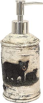 BestGiftEver Black Bear Lotion/Liquid Soap Pump Dispenser Bathroom Accessories Cabin Lodge Decor Lotion Pump