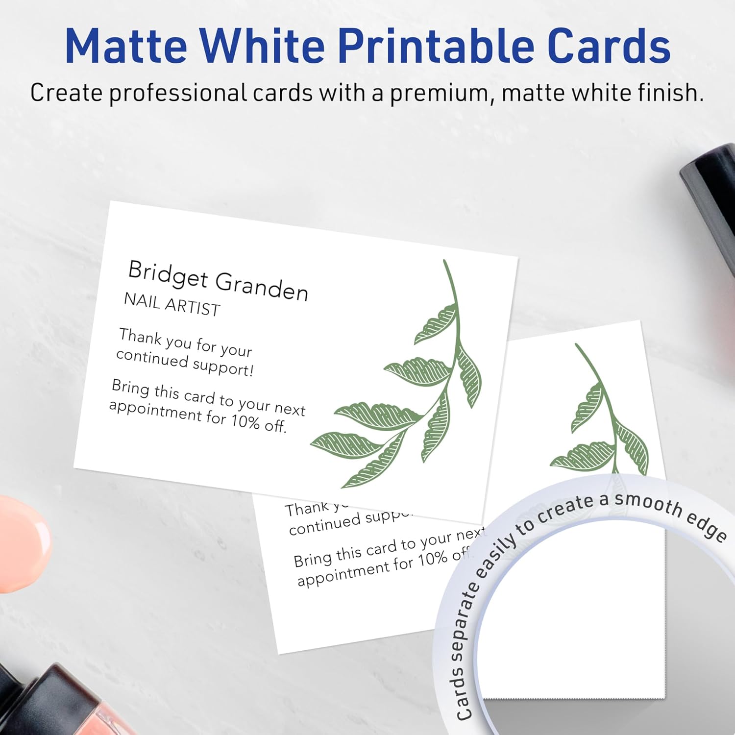 Avery Printable Rectangle Cards, Sure Feed Technology, 5" x 7", Matte White Cardstock, Laser/Inkjet Printable, 100 Total, Great for Invitations and Thank You Messages
