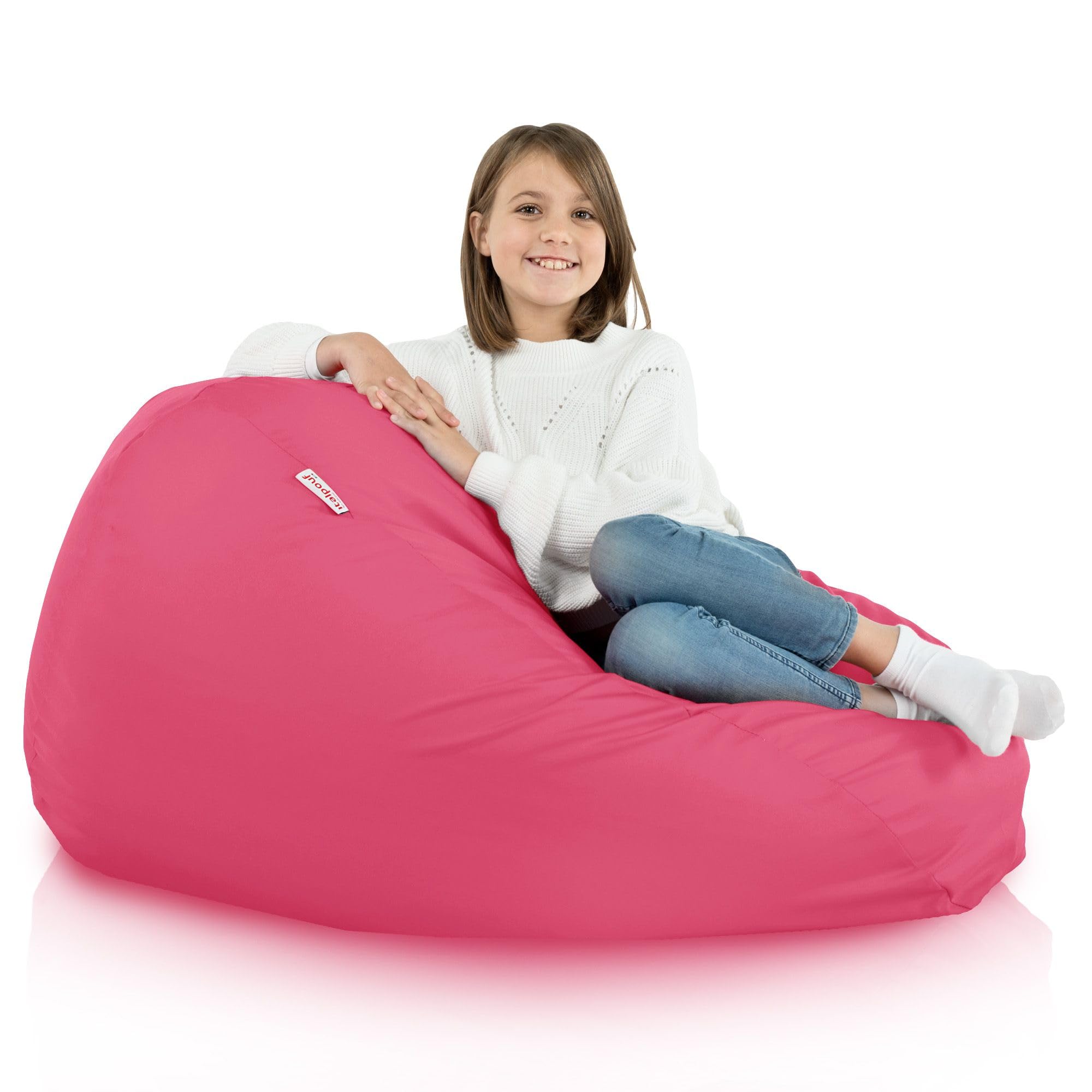 Sitzsack XL, Riesensitzsack, Sitzkissen, Indoor & Outdoor, Sitzsack Sessel für Kinder und Erwachsene, EPS Perlen Füllung, Abnehmbarer Bezug, Wasserdicht, Zertifiziert, Rosa