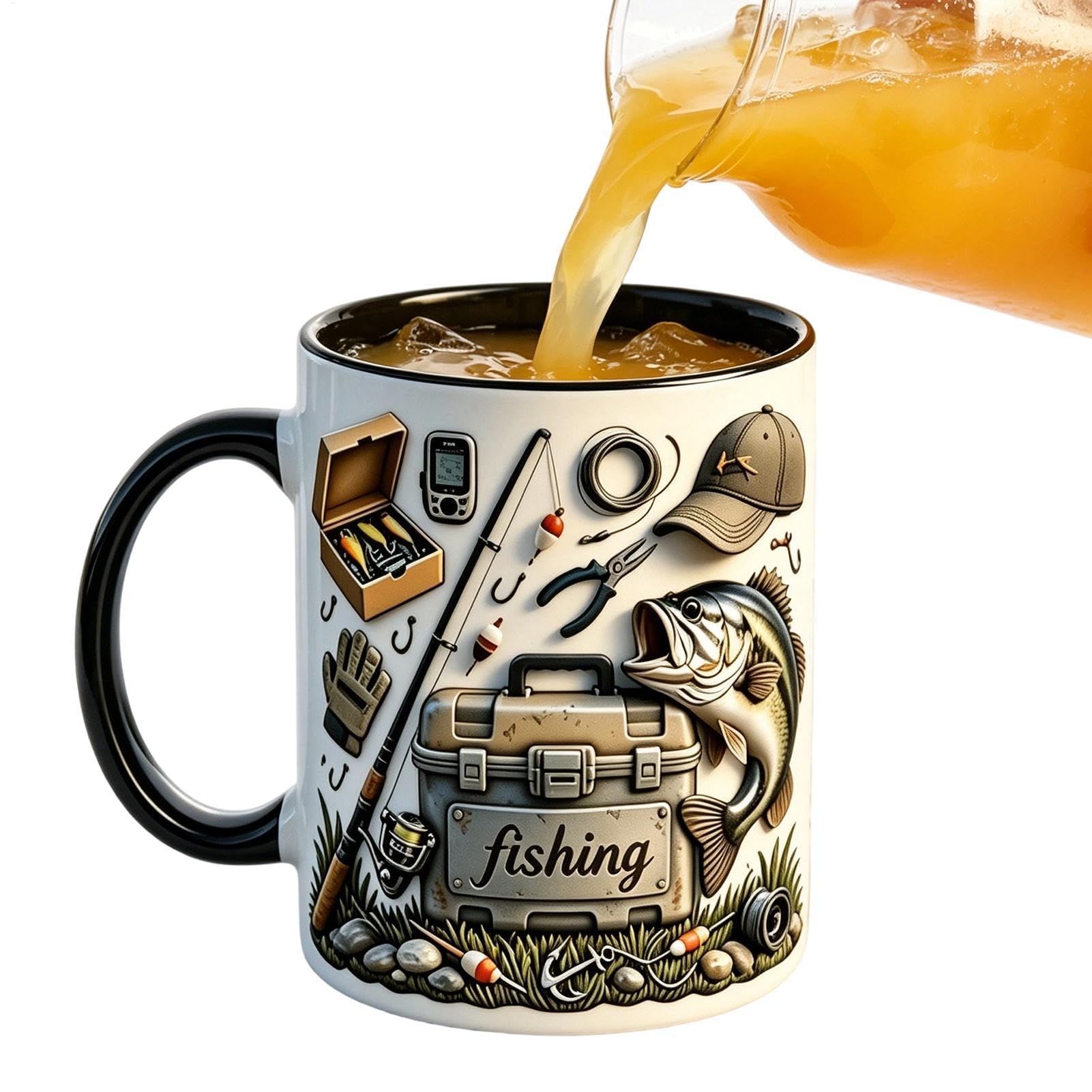 Taza de pesca vajilla de cerámica de porcelana para hogar