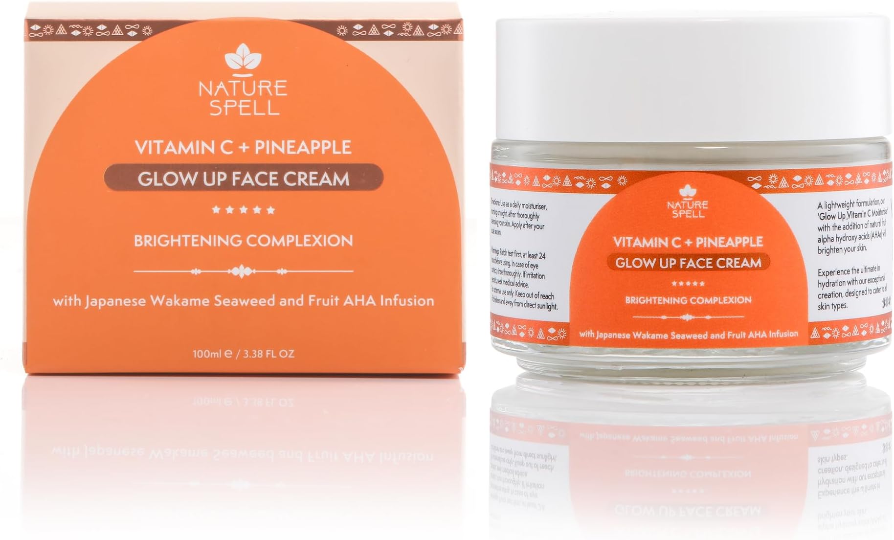 Vitamin C Face Moisturiser, Targets Dark Spots & Discolouration, Cream For Face Infused with Pineapple & Japanese Wakame, Vegan, For All Skin Types, 3.38 Fl Oz