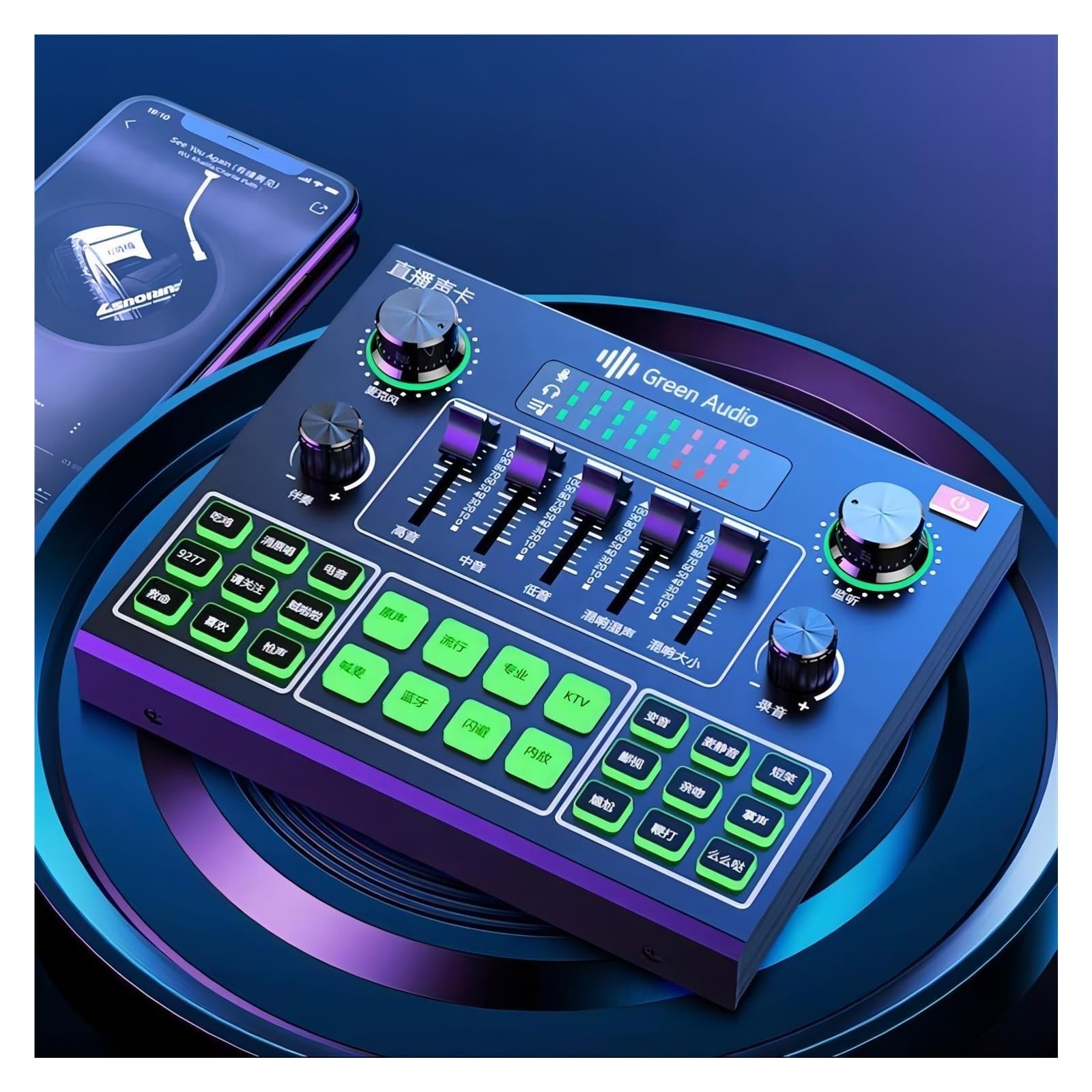 Mixer audio, V9SJ Mixer esterno Scheda dal Telefono cellulare Cambia voce Registrazione trasmissione Casa KTV Gioco Musica Canto V10