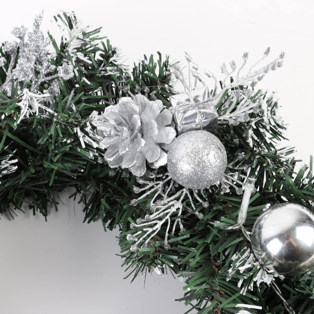 Christmas Front Door Wreath, Xmas Wreath Door Window Wall Hanging Ornaments Garland Ideal for Inside and Outside Decoration - Image 6