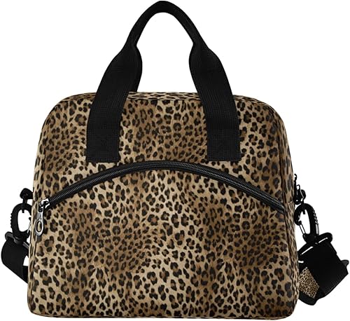 Miniatura 2 de Bolsa de almuerzo reutilizable con estampado de leopardo y tigre animal para mujeres, lonchera aislada, enfriador, organizador con cremallera, bolsa