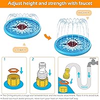 Vista 4 de Jasonwell - Alfombra de juego con aspersor de agua, juguetes inflables de exterior para bebés y niños pequeños, piscina infantil para patio trasero