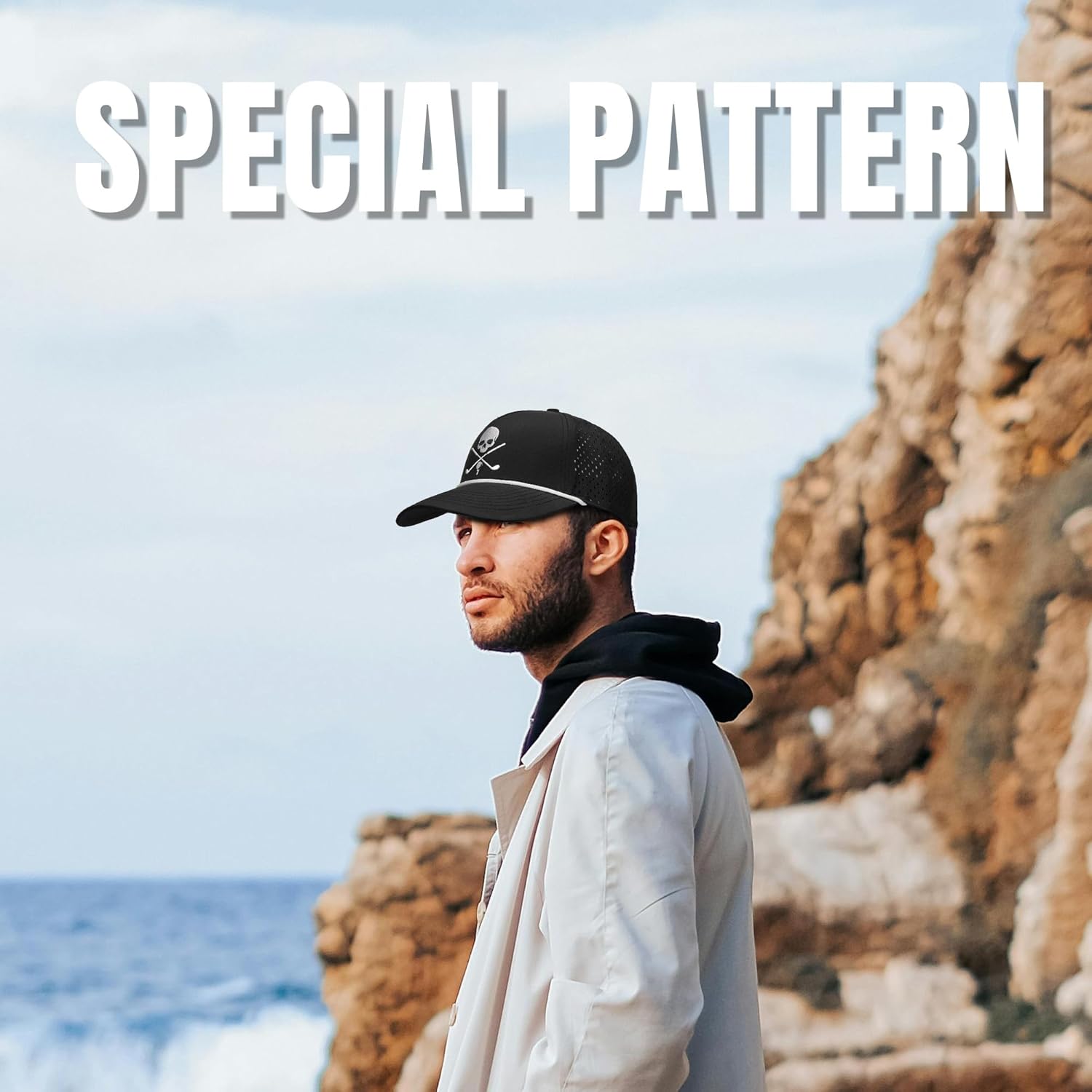 Funny Golf Hats for Men Women,Golf Gifts Skull Baseball Cap for Adults Humor - Image 7