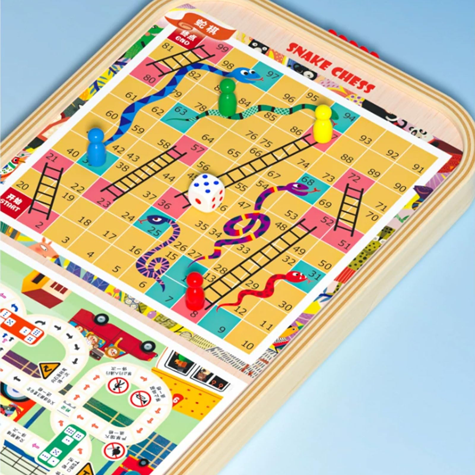 Juego de Mesa de Madera Montessori 5 en 1