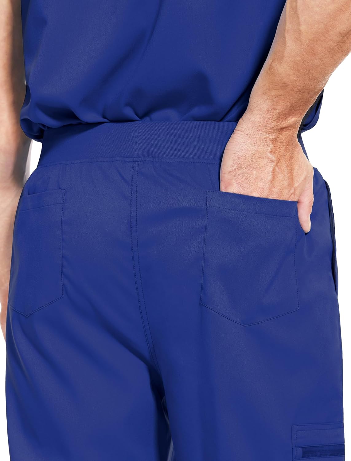 niaahinn Men Scrub Set-Stretch V-Neck Scrub Top & Jogger Pant with 9 Pockets, Yoga Waistband, Anti-Wrinkle Scrubs for Men