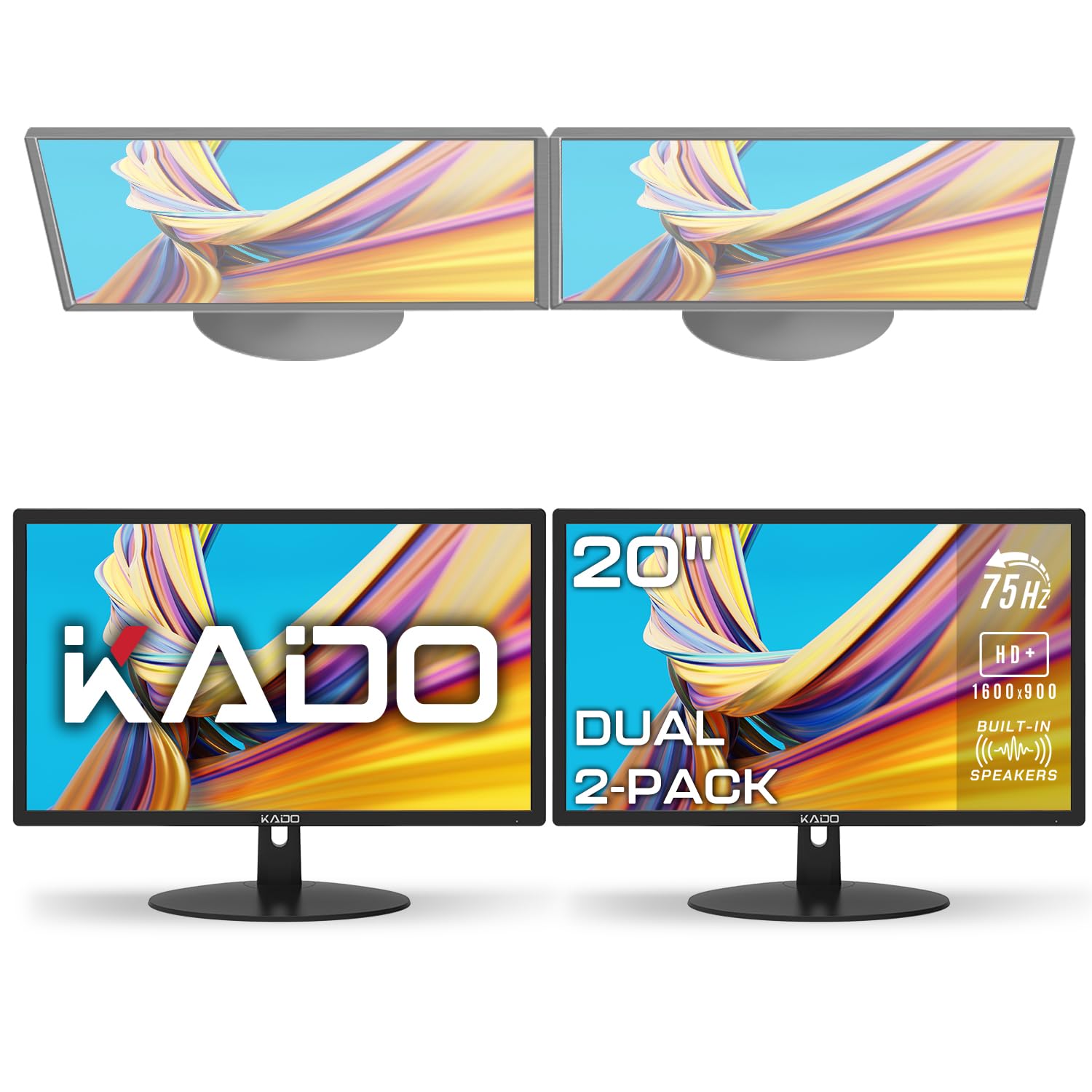 27 Inch Computer Monitors Kado Dual Monitor Setup - 2-Pack 27-inch ...