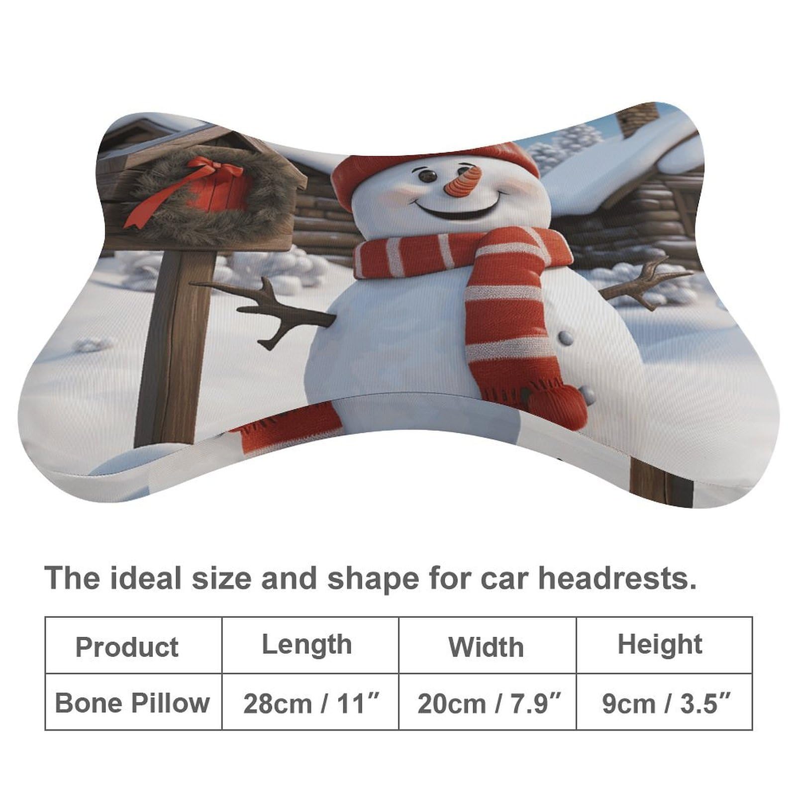 Almohada de muñeco de nieve, núcleo de almohada de espuma viscoelástica, cojín, proporciona apoyo para el cuello, almohadas de coche para asientos de coche de viaje y oficinas en casa.