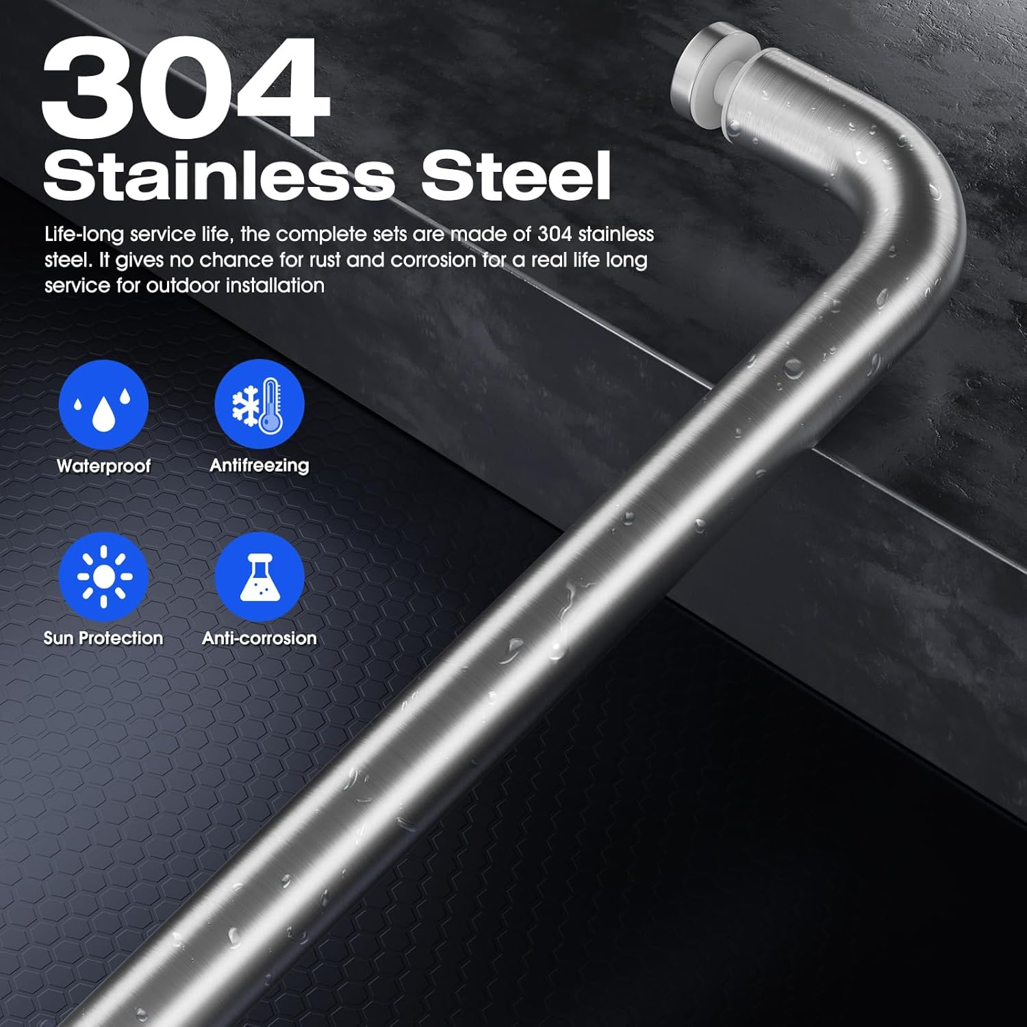 Ranbo Glass Shower Door Towel Bar 24 Inch Stainless Steel Sliding Shower Door Handle Replacement with Brushed Nickel Finish for Commercial and Residential Glass Doors