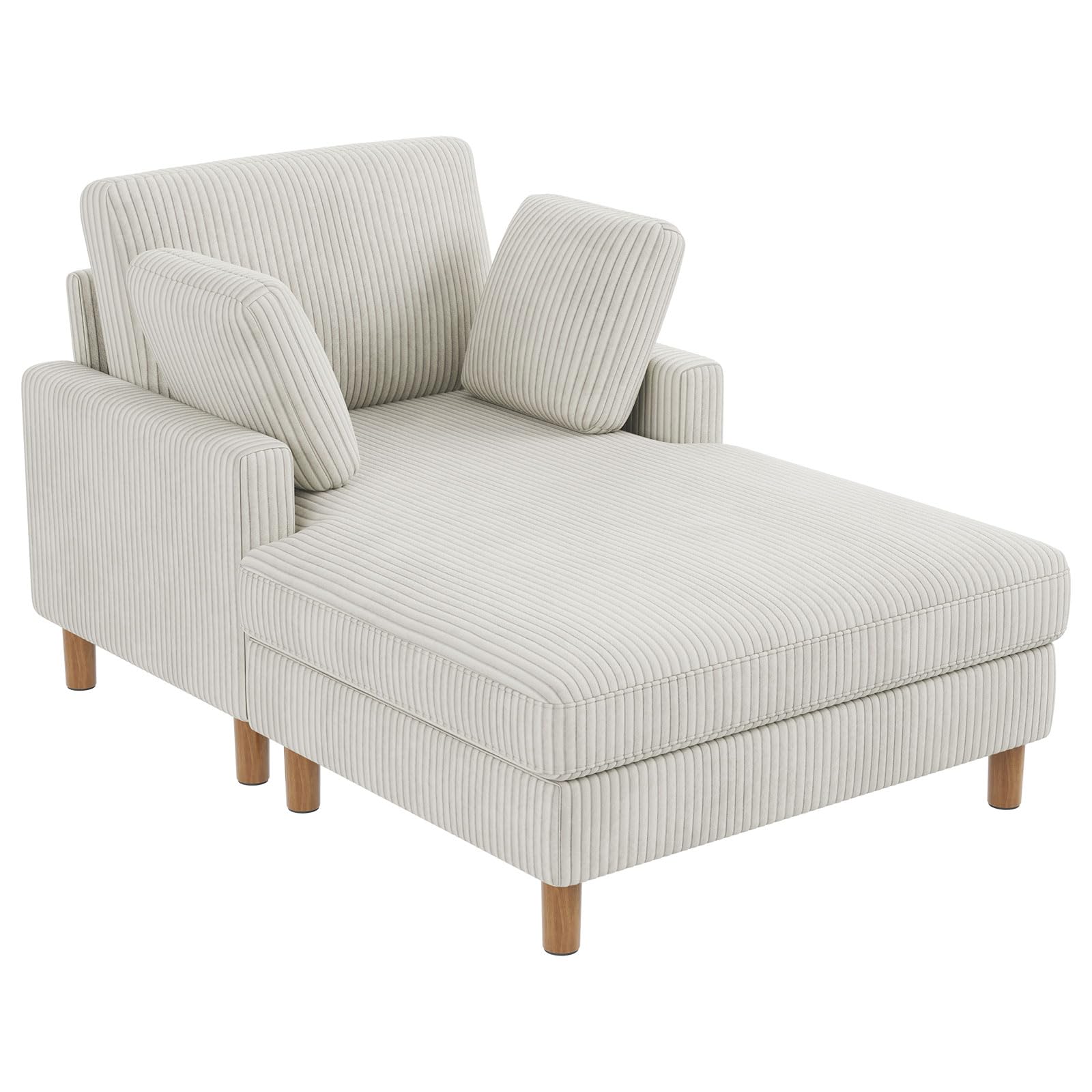 Vesgantti Cord Schlafsofa, Sofa Bett mit 2 Kissen, Relaxsessel, Schlafsessel für Wohnzimmer, Schlafzimmer, Büro, Werkzeuglose Montage, 148 * 104 * 92cm (Beige)