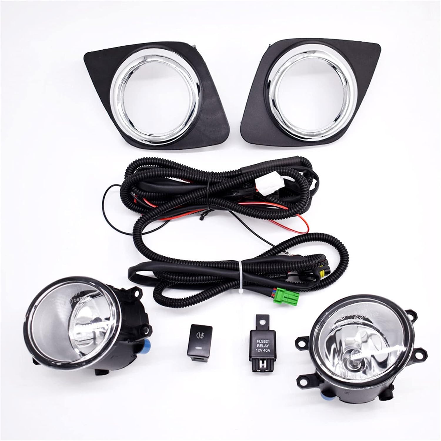 2Pcs Fog Light Assembly with H11 Bulbs Switch and Wiring Kit Replacement for RAV 4 2009-2012
