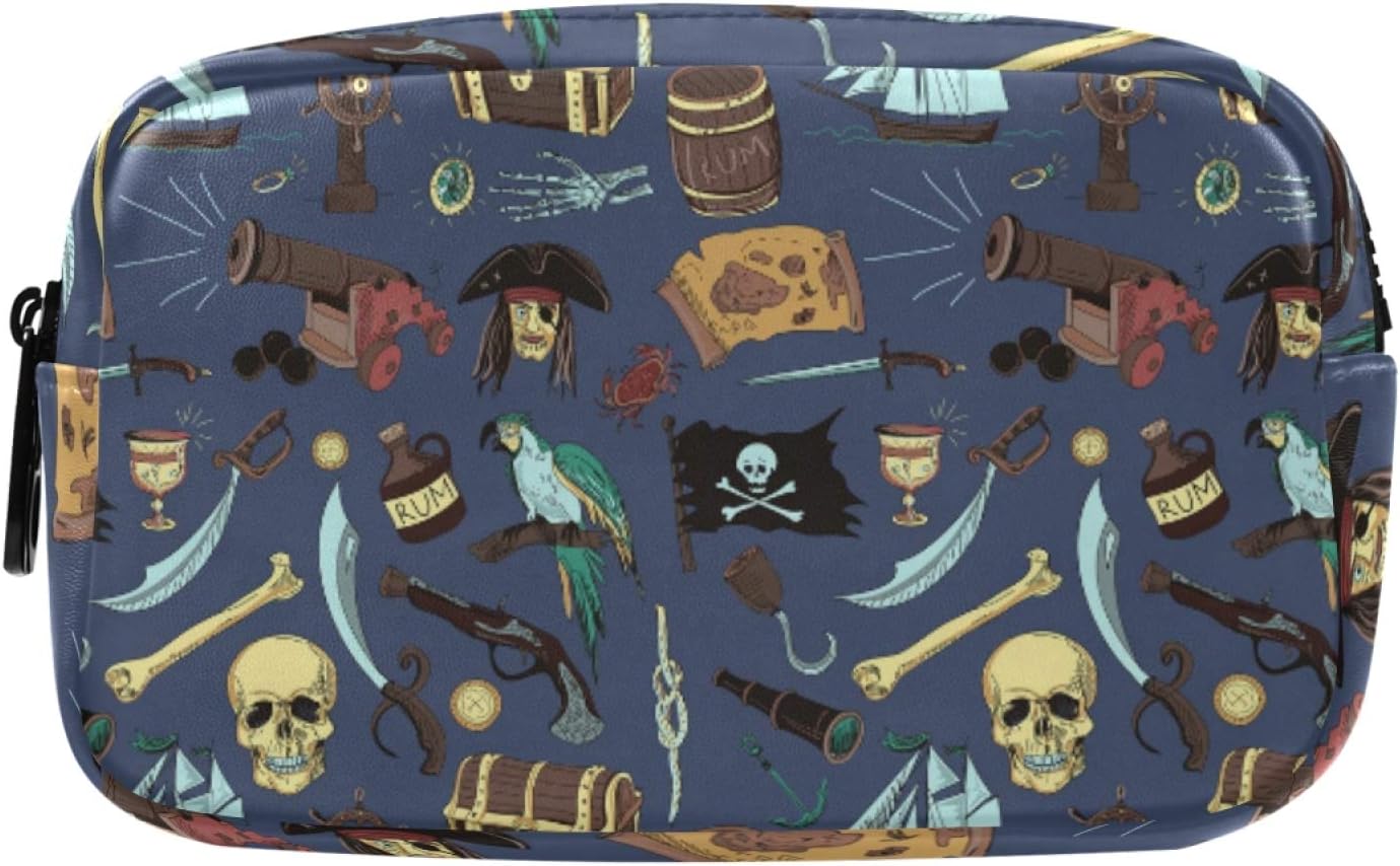 女性用コスメティックバッグ メイクアップバッグ 海賊要素 送料無料新品 広々としたトイレタリーポーチギフト