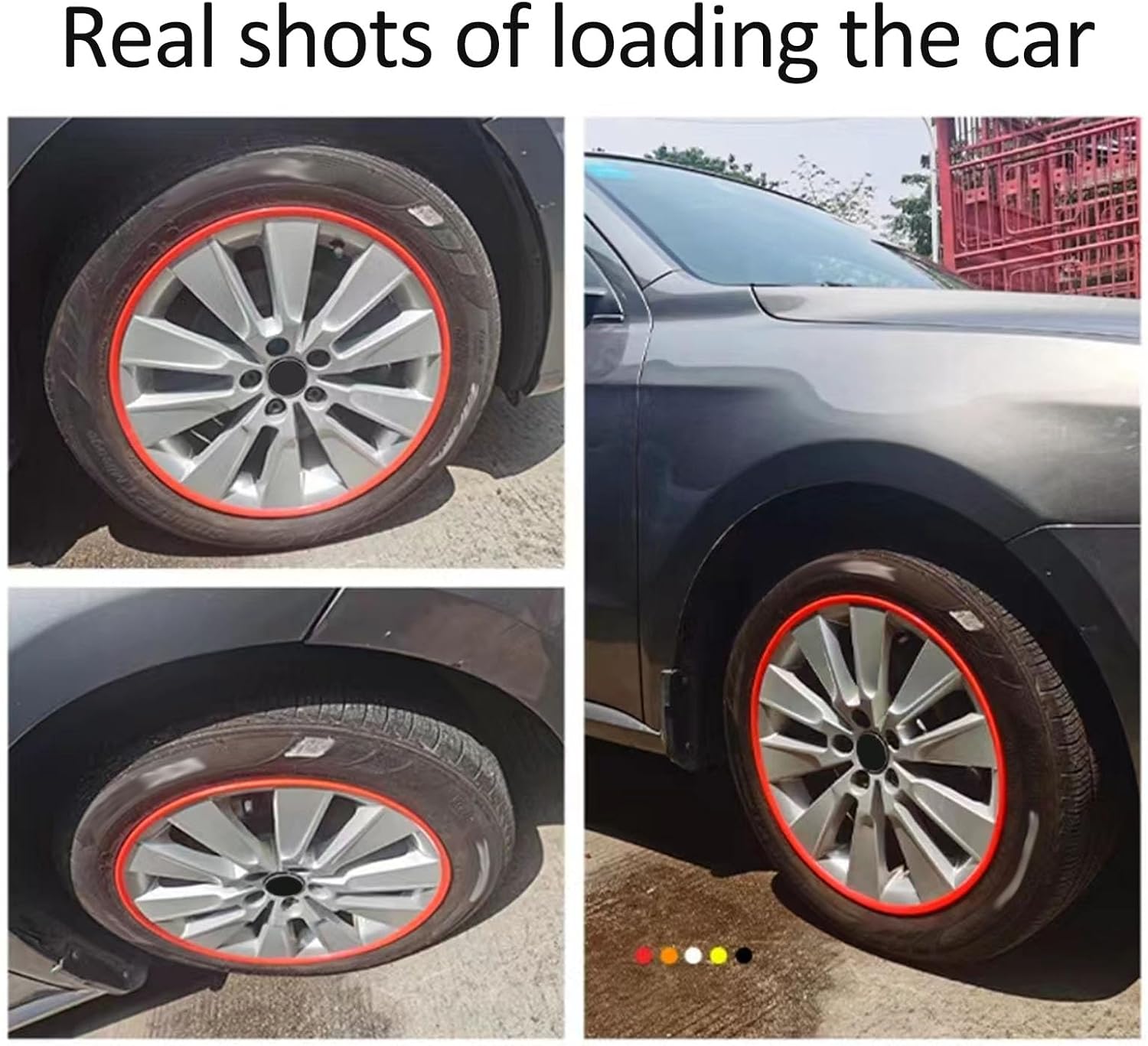 Alloy Wheel Rim Protector 17-21 Inch Wheel Edge Ring Set of 4 Universal Wheel Protection Ring Protectors Car Refit Trims Kit Nylon Anti-Scratch Strip