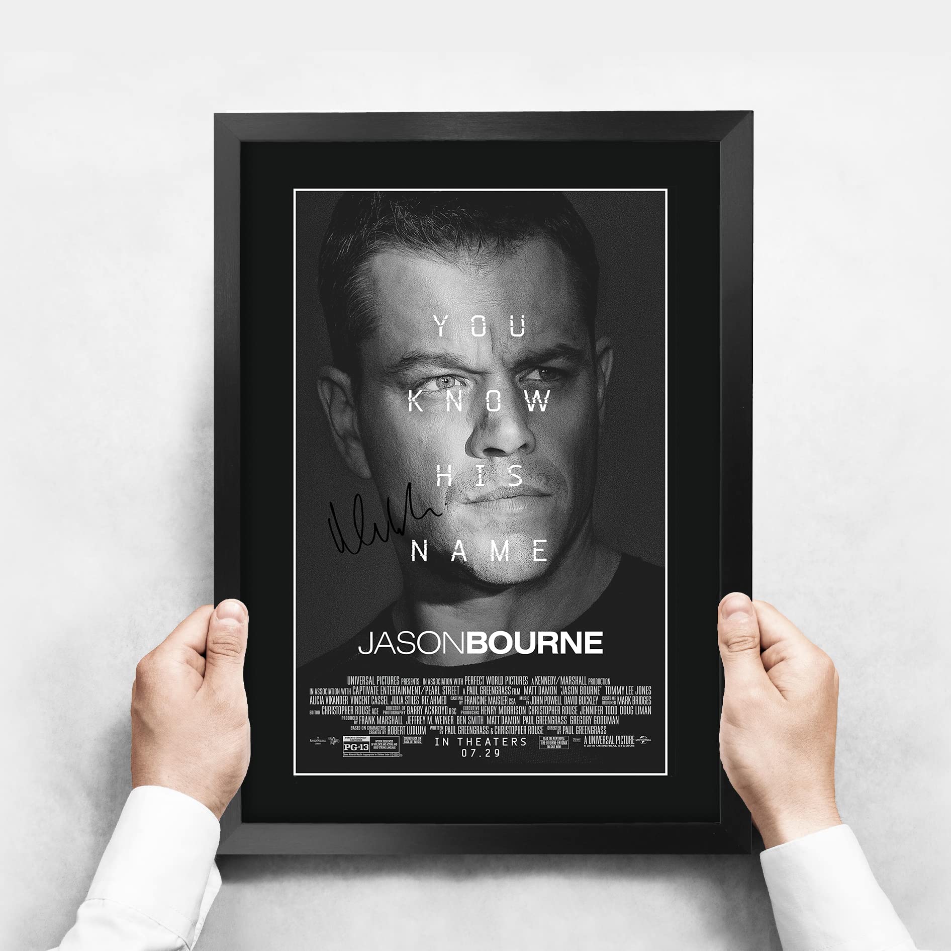 HWC Trading FR A3 Jason Bourne Matt Damon Gifts Printed Poster Signed Autograph Picture for Movie Memorabilia Fans - Image 3