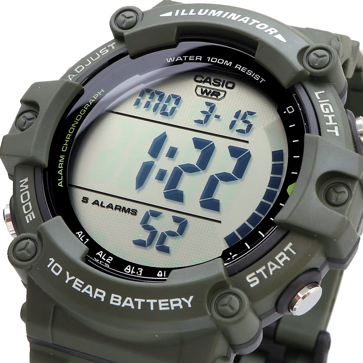 Casio - Reloj de pulsera digital estándar, serie AE-1500, Chippukashi para hombre