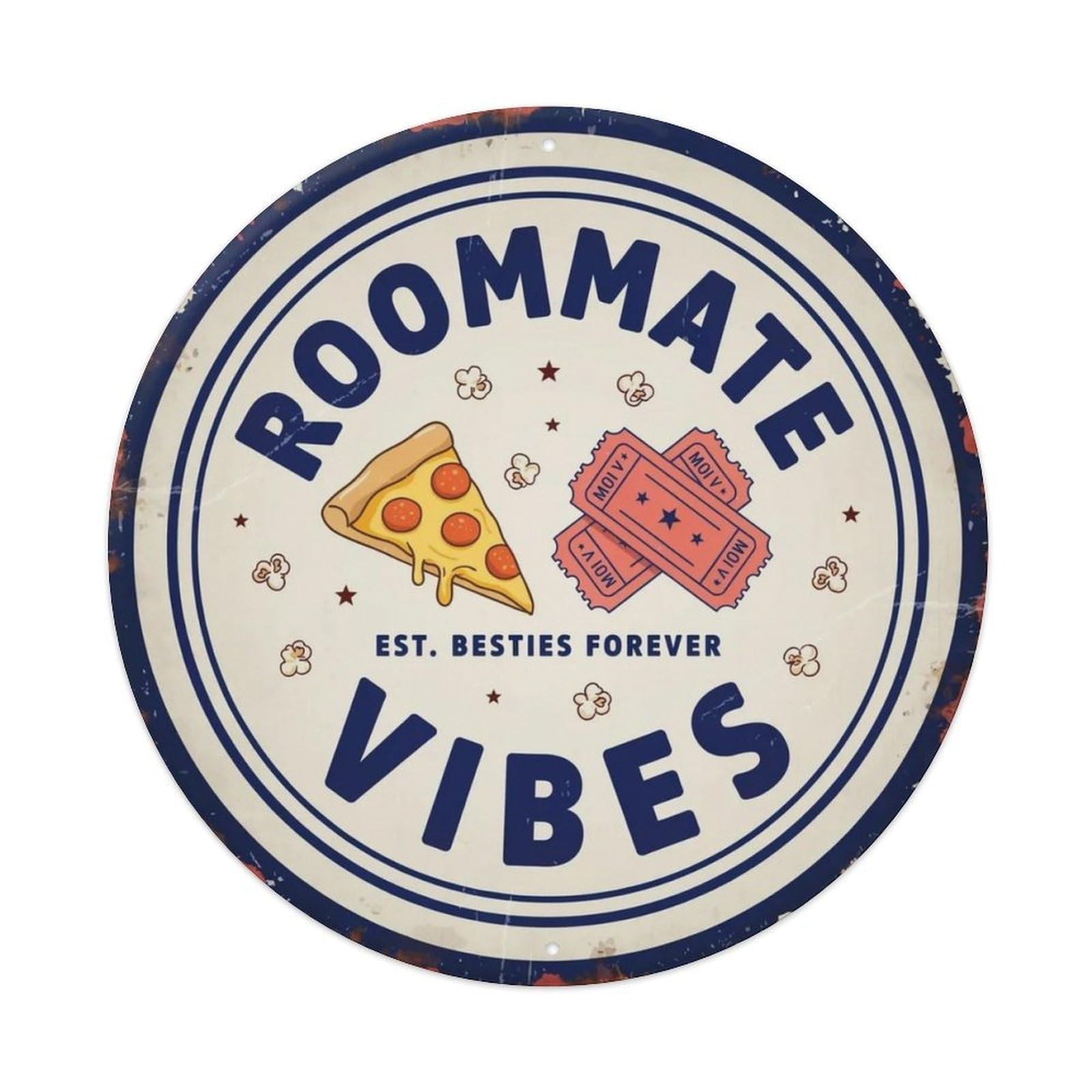 Roommate Vibes Metal Tin Sign Plaque