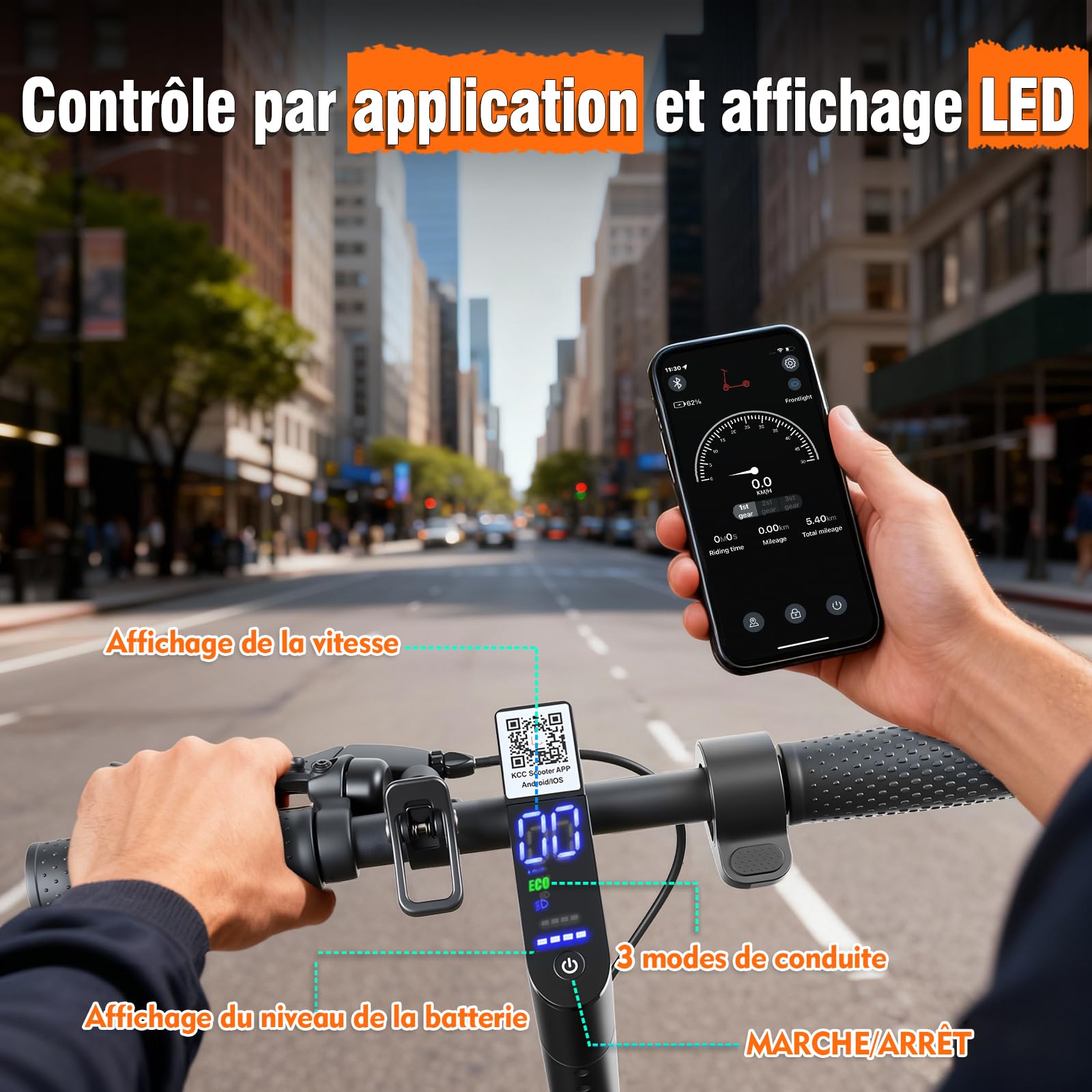 Nouvelle Trottinette Électrique Adulte 500W - 25km/h, Autonomie 20km, Batterie 5.2Ah, Pneus 8.5" Anti-Crevaison, Double Frein (Tambour+EABS), Application Smart, Pliable 3 Secondes