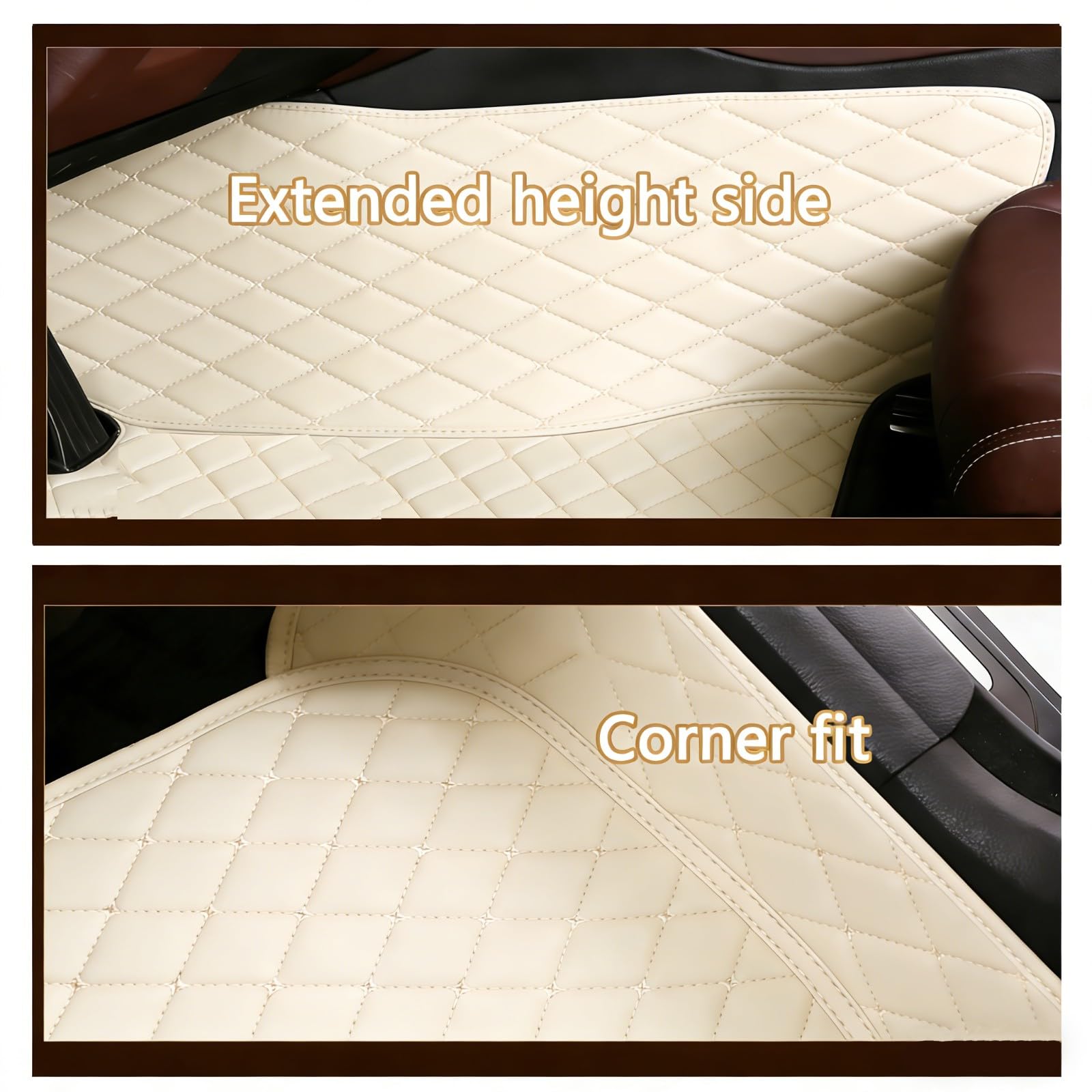 Alfombrillas Coche para Volkswagen Passat B6,2007-2016, Beige, Impermeable, Fácil de Limpiar, Ecológico, Apto para Todas Las Estaciones