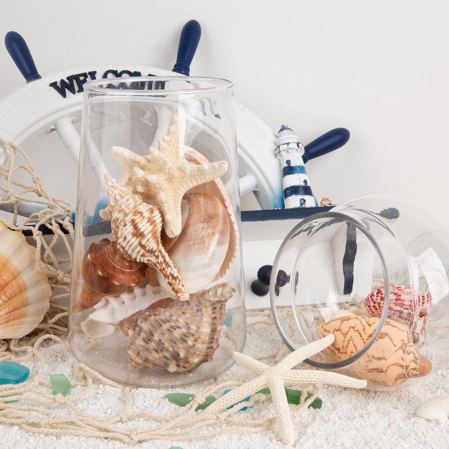 Conchiglie marine per decorare 15 conchiglie grandi a forma di stella marina per feste in spiaggia, riempitivi per vasi, decorazioni per la casa, artigianato fai da te, bagno, decorazioni per acquari