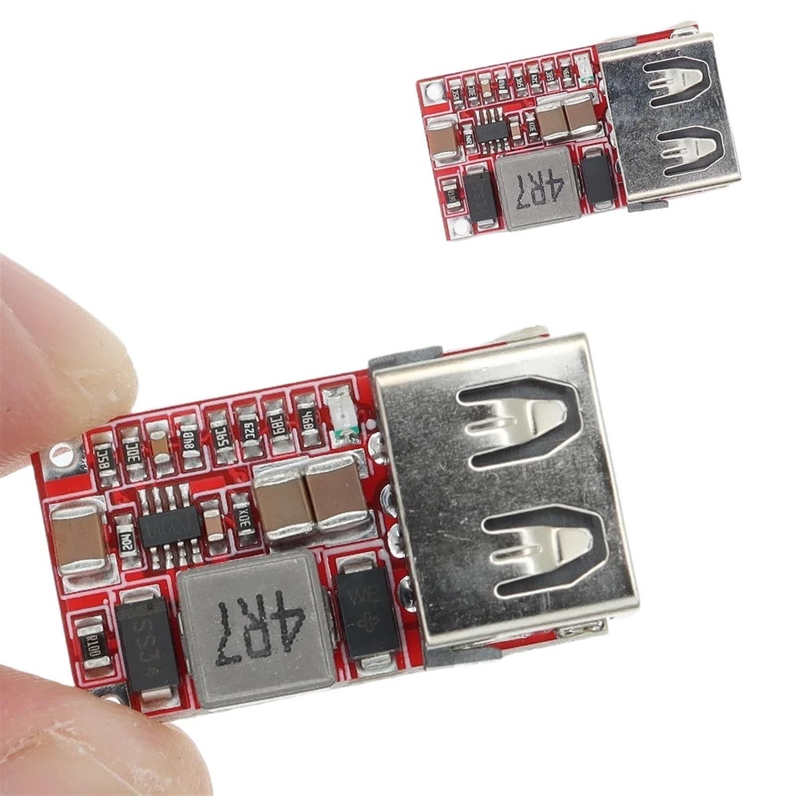 100 szt. 6-24 V do 5 V moduł obniżający USB 24 V 12 V na 5 V konwerter DC-DC ładowarka do telefonu ładowarka samochodowa moduł zasilania wydajność 97,5%