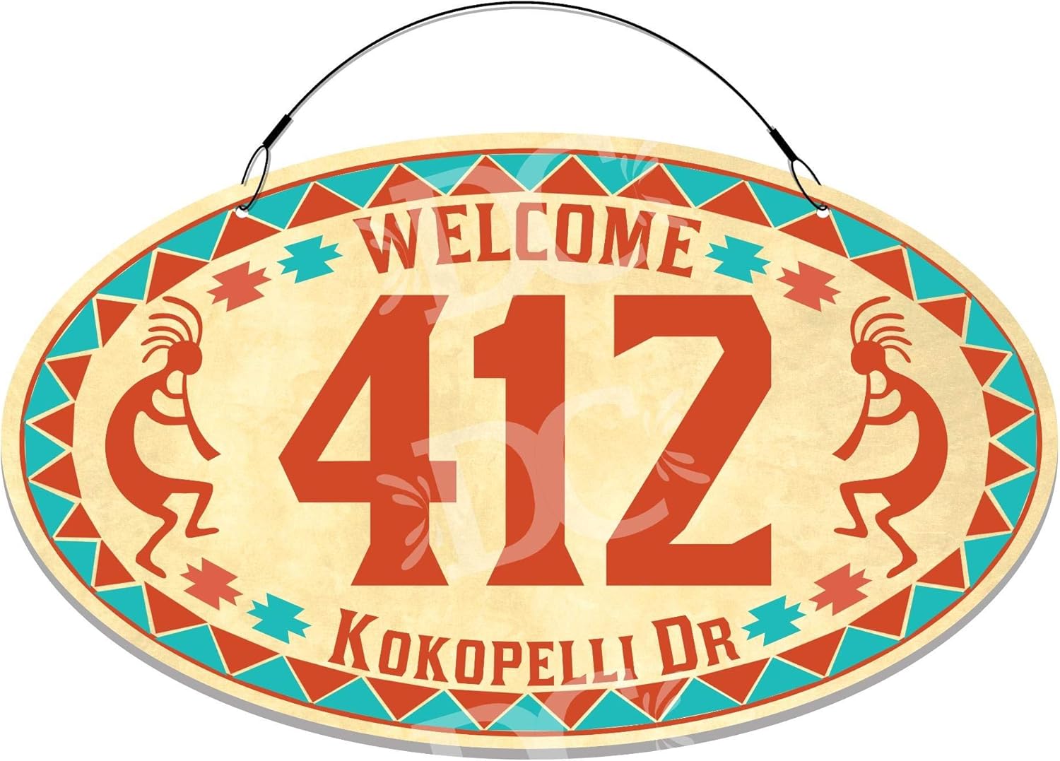 Kokopelli Themed Home Address Small Size Welcome Sign