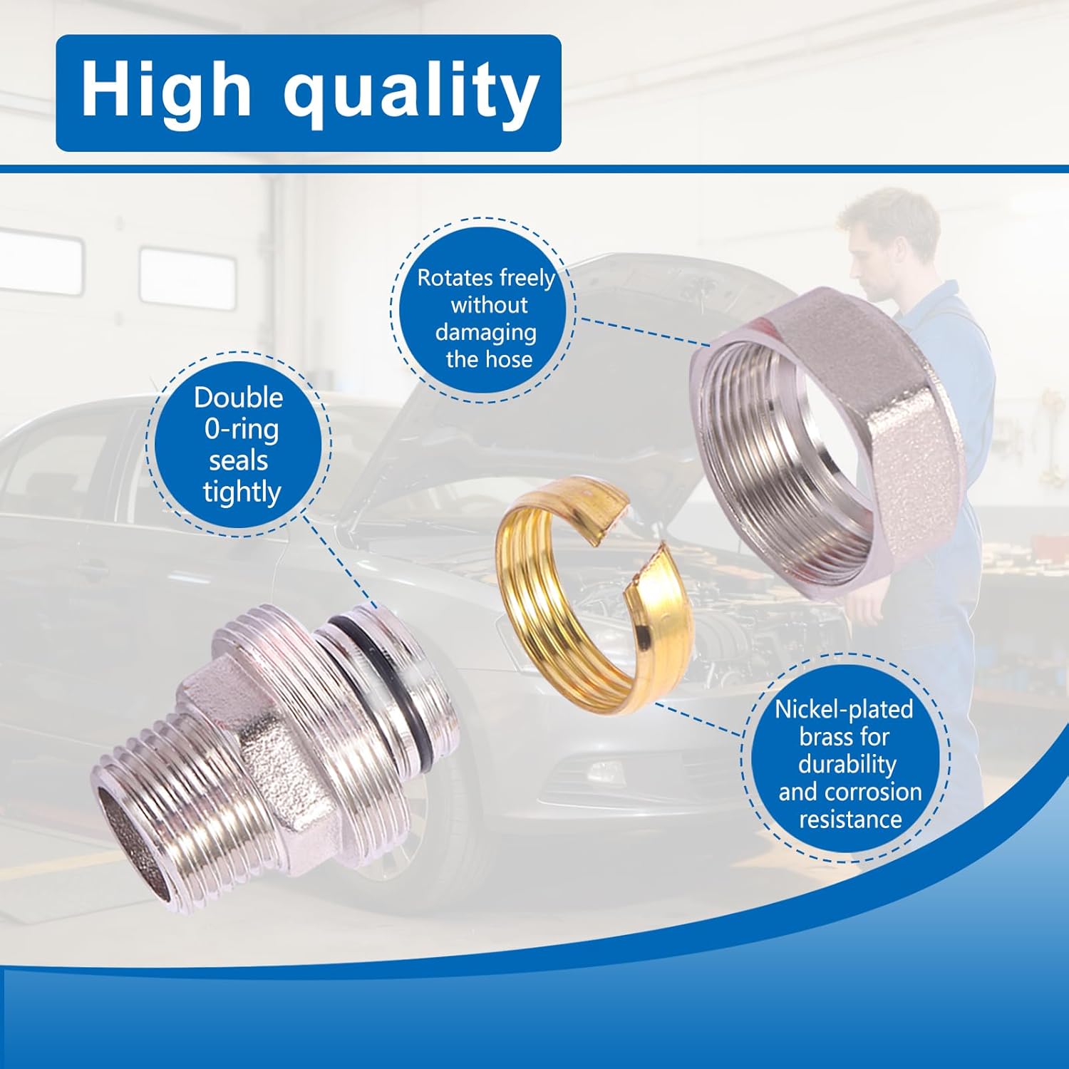 2Pcs 3/4" Straight Air Piping Fittings, Air Fittings for Rapid Air System 3/4’’ x 1/2’’ Male NPT & Air Hose Fittings, Seal Tape Needed for Shop Air Line Kit, Compressed Air Line Kit，200PSI