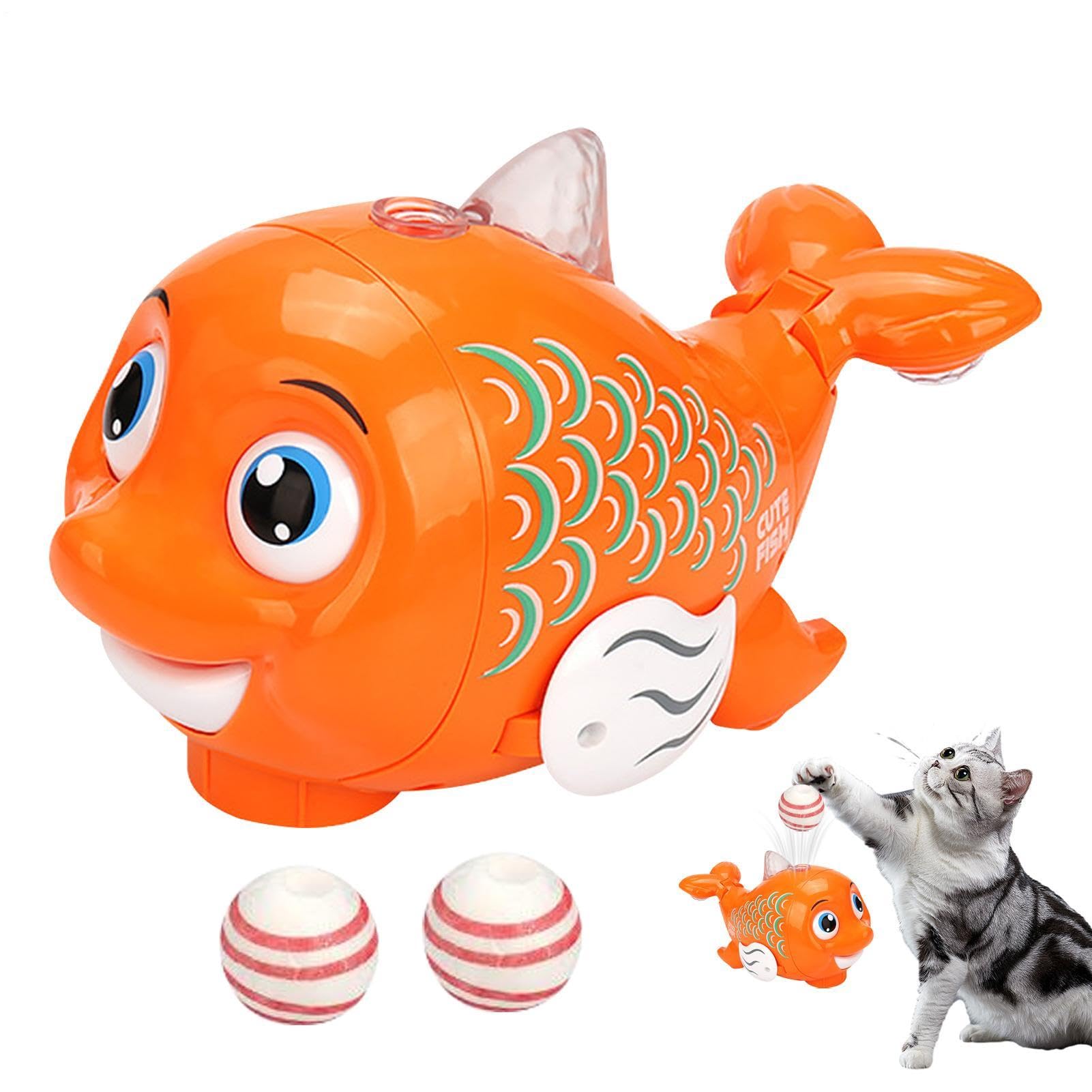 Pelota eléctrica para gatos con luz LED y juego musical interactivo