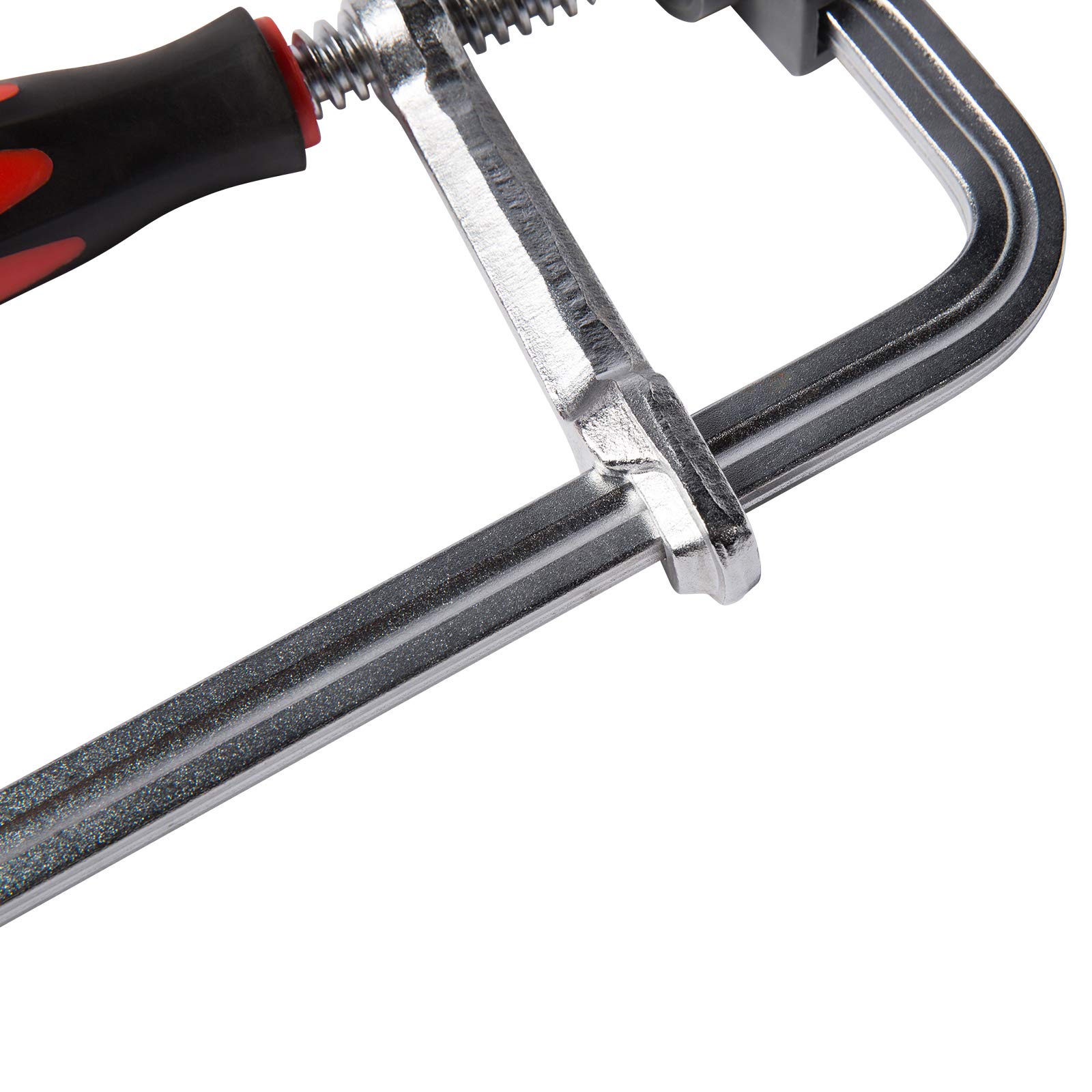 MaxPower Abrazadera Tipo F de 8" - Pack de 2 - Sargentos de Barra de Acero Tratado Térmicamente para Uso Mediano con Mango de Sujeción Ergonómico y Protectores de Mordaza