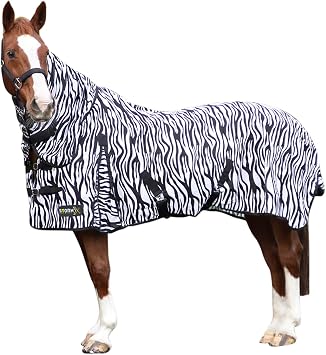 HY EQUESTRIAN StormX Original Zebra Print Fly Rug - Black/White
