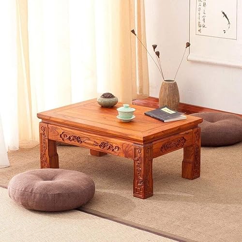 Mesa de Centro Beech Coffee Table Antique Sofa Small Square Side Table Tatami Bay Window Tea Table Living Room Balcony Japanese-Style Low Table