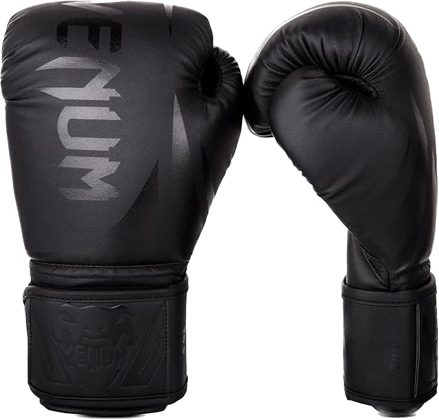 Venum Unisex-Youth Challenger 2.0 dziecięce rękawice bokserskie, czarne/czarne, 237 ml