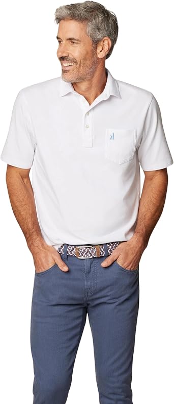 johnnie-O Original 4-Button Polo | Mens Cotton Polo Shirt | Stretch Comfort | Signature Chest Pocket | Untuck Friendly