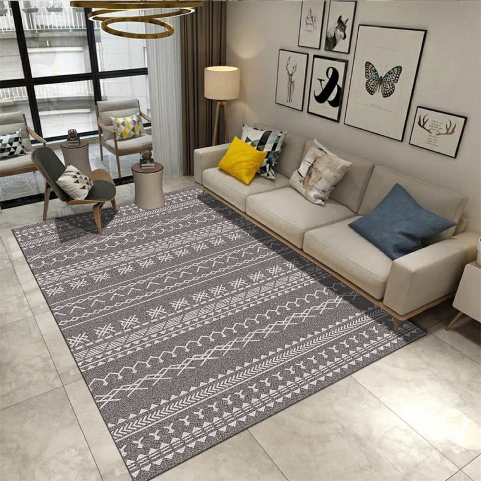 Tapis anti-glisse et doux gris 120x200cm pour sécuriser la chambre de votre fille