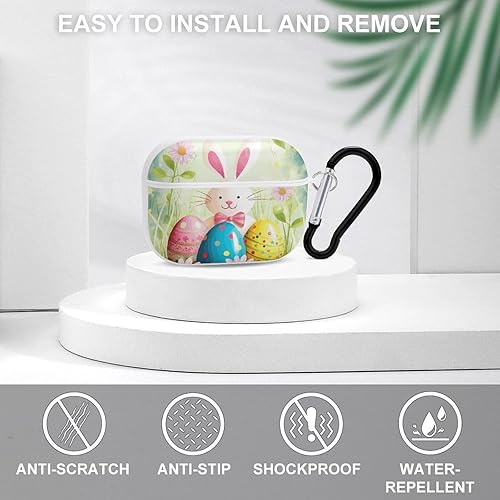 Miniatura 3 de Spring Happy Easter Holiday Headphone Cover for AirPods Pro 2nd 1st Generation Case Cover with Keychain, Shockproof Hard Shell Protective Case for
