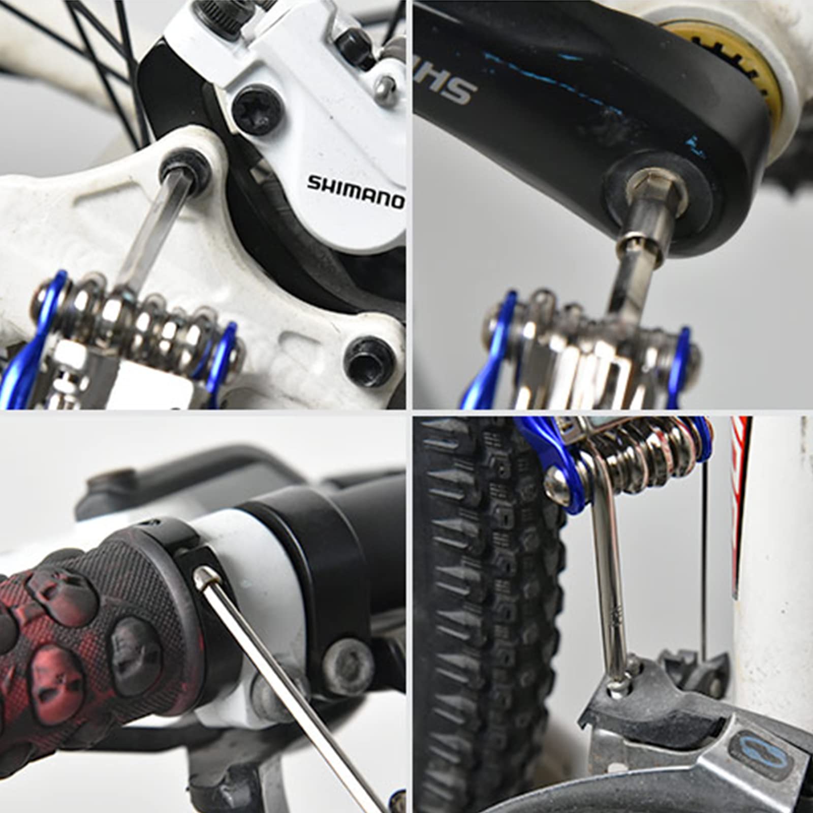 Multitool Bici 7 In 1, Attrezzo Portatile In Acciaio Inox, Con Chiavi Brugola 2-6mm E Cacciaviti, Per Riparazioni Di Emergenza - 5