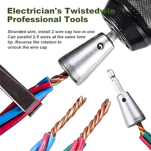 Miniatura 3 de Herramienta de pelacables para taladro, herramienta de pelado de cables mejorada 2025 y conector de torsión de cables para cortadores 6-14 AWG,