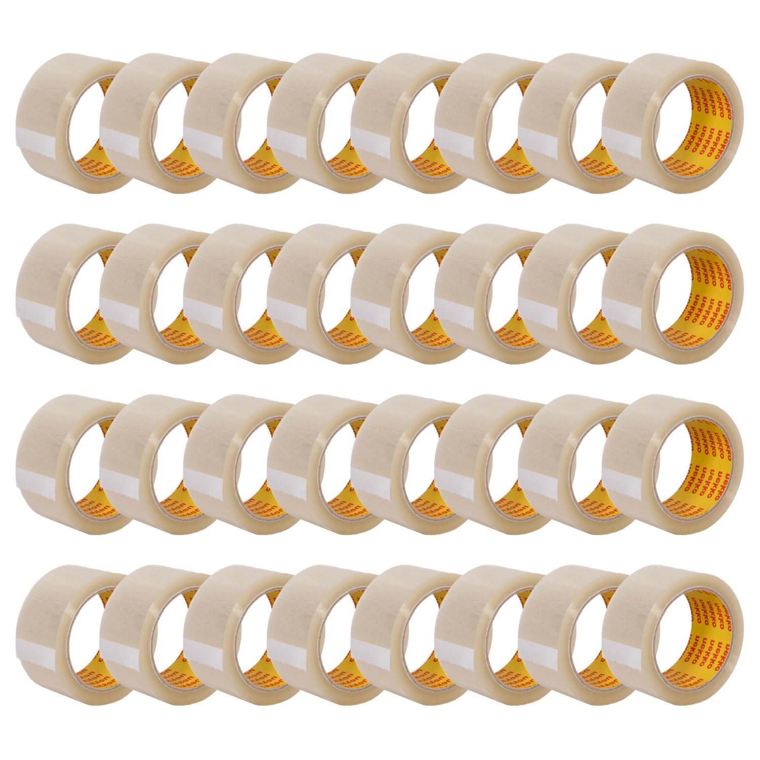nekko 36 Rollen Paketklebeband Transparent- Starke Klebekraft, Kein Einreißen, Leises Abrollen - Packband Verpackungsband - 50mm x 66m Klebeband