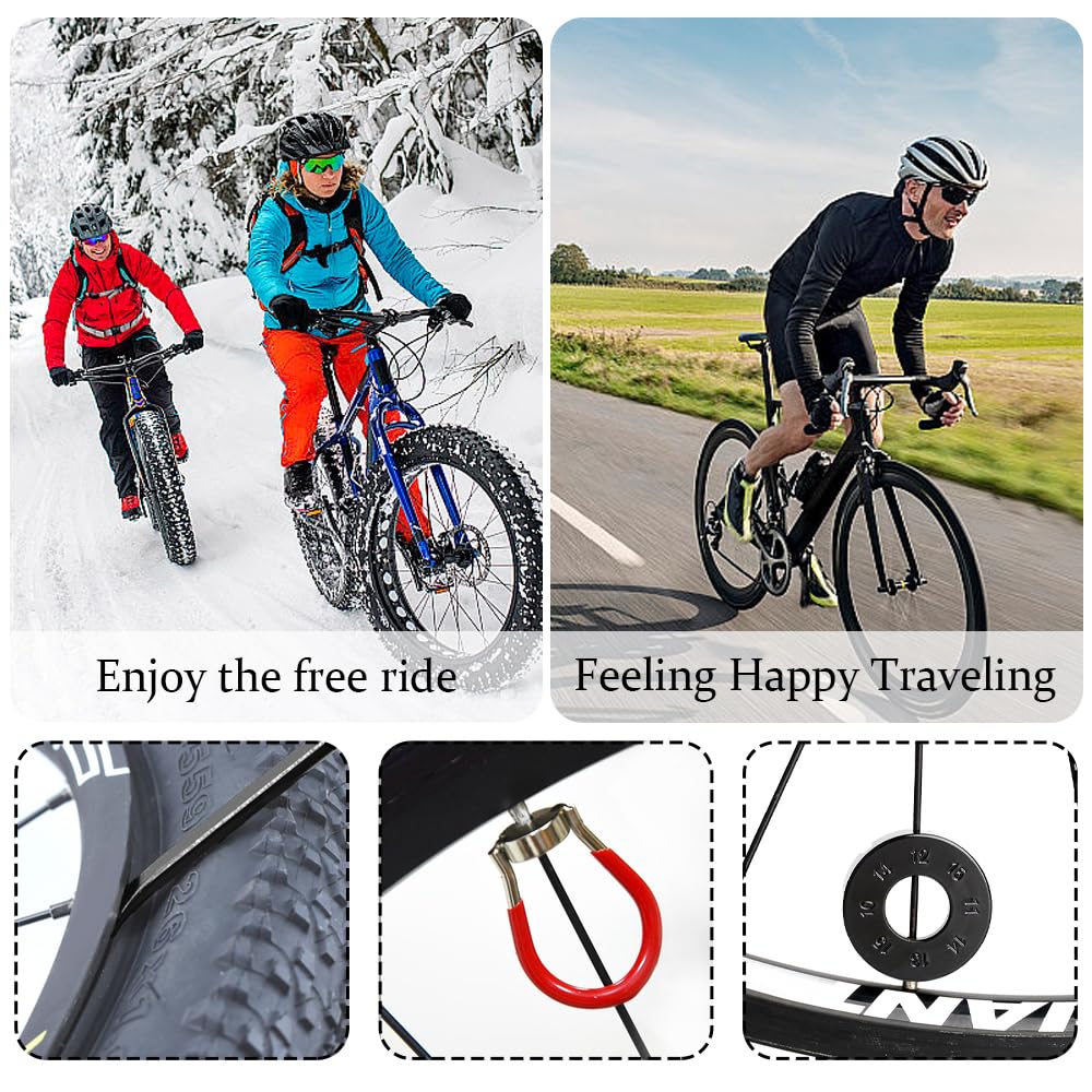 BOXOB 6-teiliges Speichenschlüssel Set Für Fahrradreparatur | Universal Werkzeug Mit Reifenhebern 10-15 Gauge