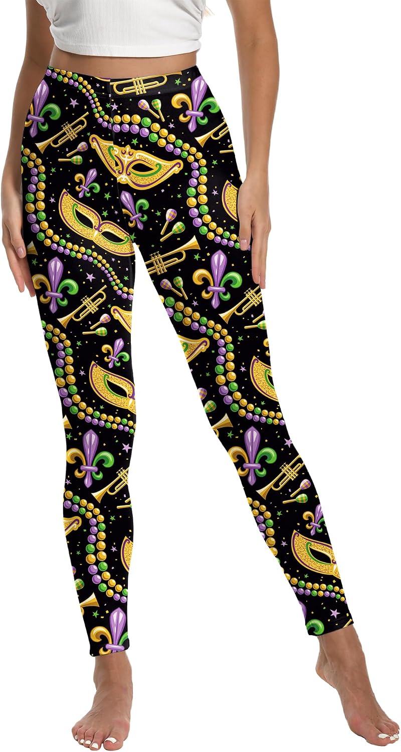 St Patrick's Day Women Leggings Print Shamrock Clover Irish Pants