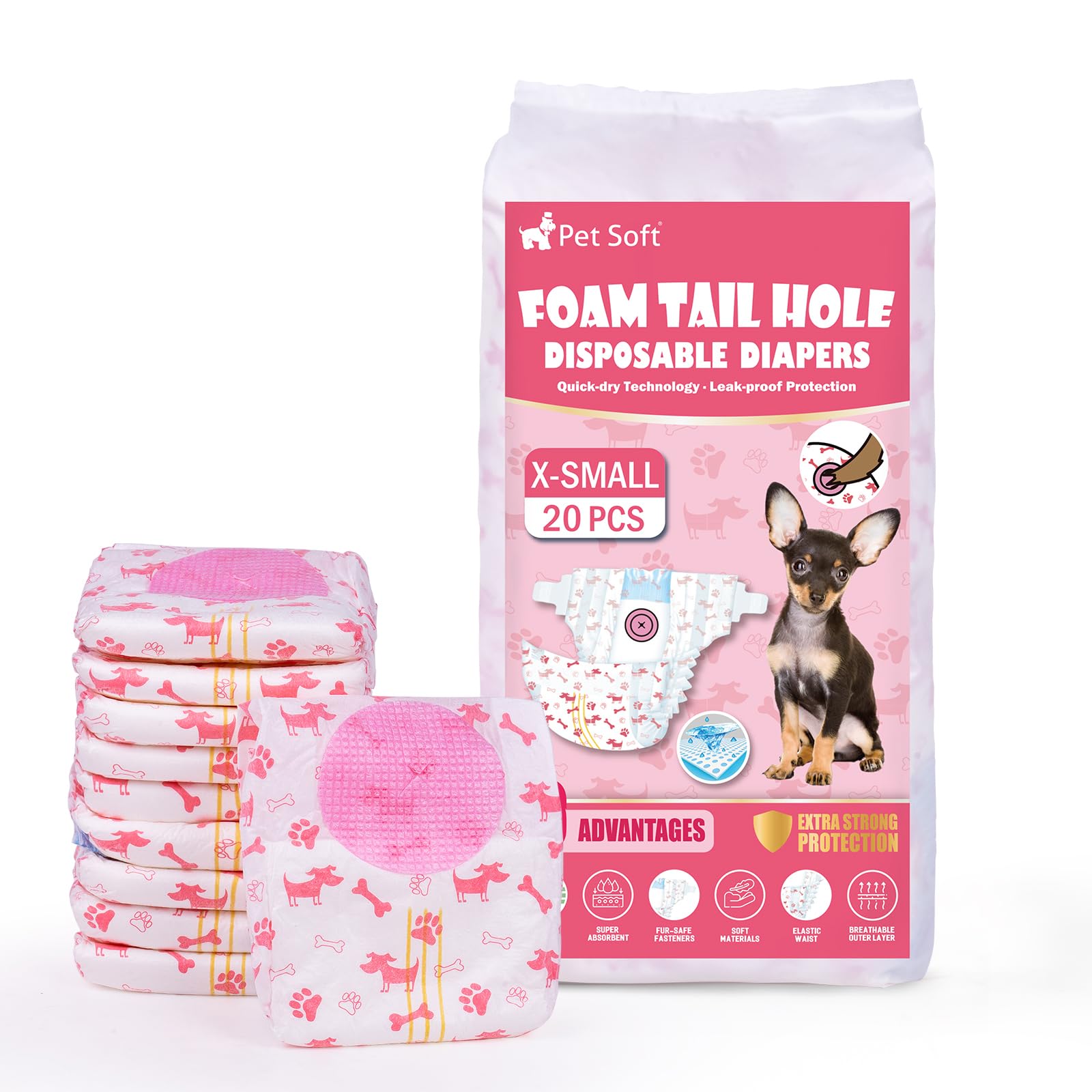 Pannolini Per Cani Usa E Getta Taglia M - Assorbenti Con Foro Per La Coda, Per Cani 5-10kg - Foto 8