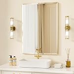 16x24in(40x60cm) Rectangle Frameless Beveled Wall-Mounted Mirror,Tempered Glass Bathroom Vanity Mirror with Beveled Edge,Hangs Horizontally or Vertically,Wall Mirror for Bathroom,Entryway