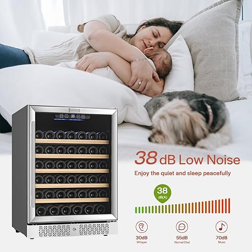 Miniatura 4 de Empava Refrigerador refrigerador de 24 pulgadas, compresor integrado o independiente, puerta de vidrio para el hogar, barra de oficina en acero