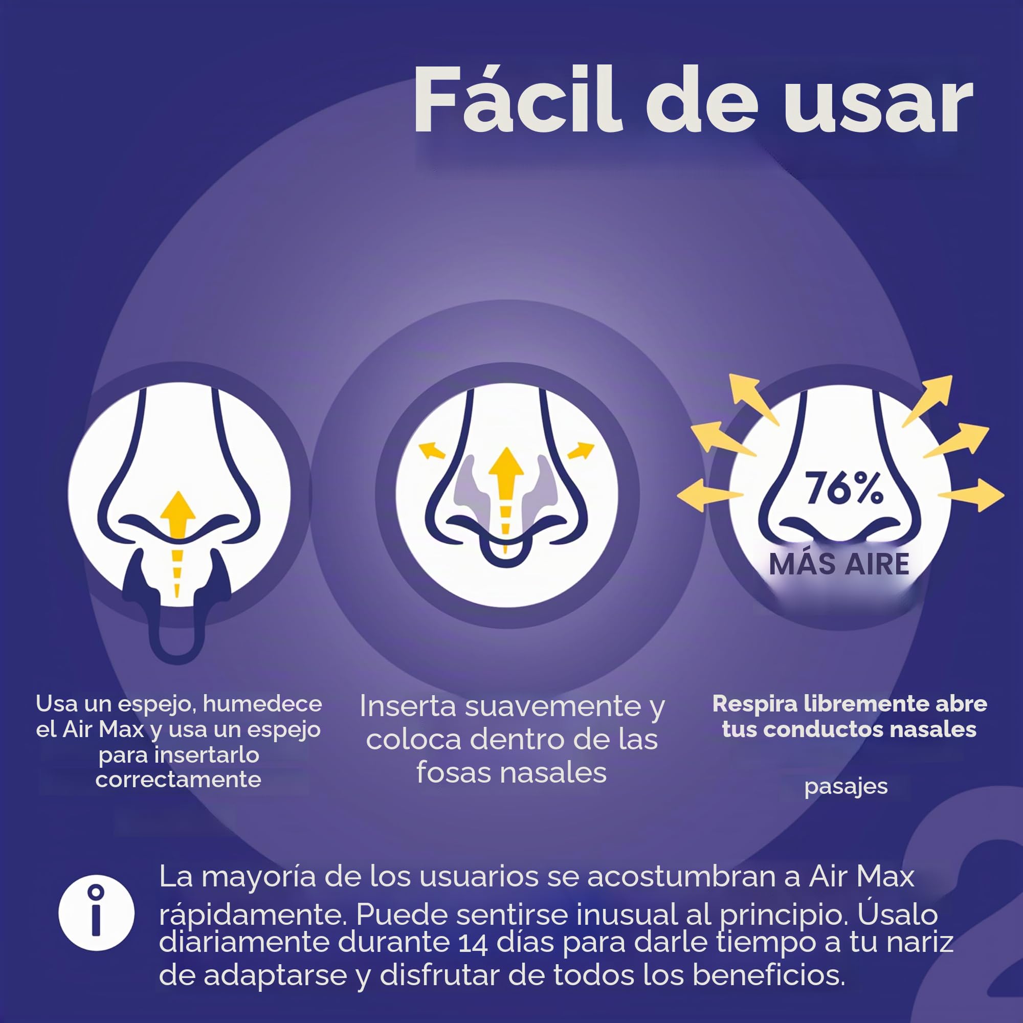 Airmax® - Dilatador nasal contra la congestión y los ronquidos. - Incluye tamaño pequeño y medio - Dispositivo médico recomendado por los médicos …