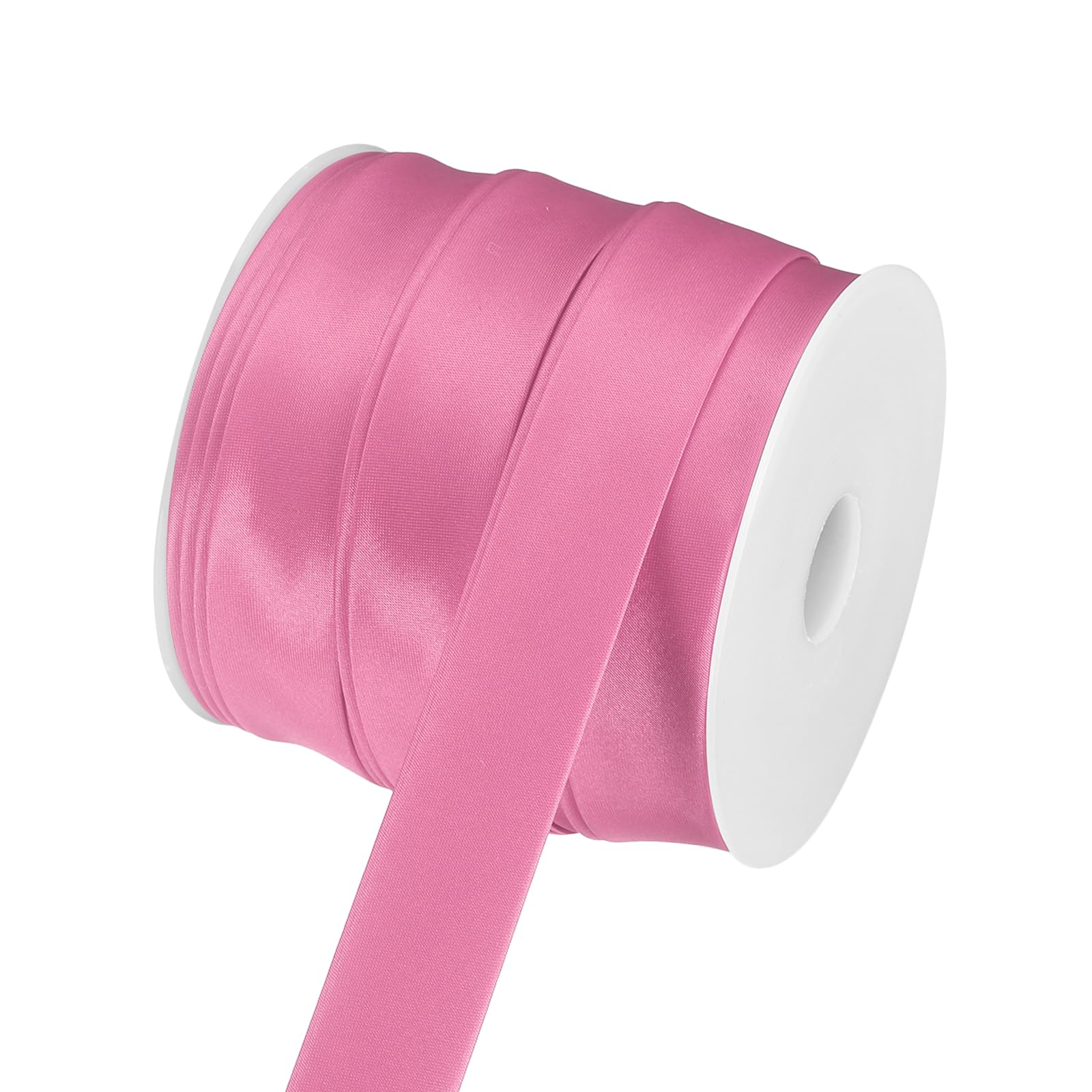 sourcing map Double Fold Bias Tape for Sewing, 1 Inch(2.5cm) x 25 Yards Satin Bias Binding Tape Continuous Bulk for Quilting Binding Seaming Hemming Fabric Piping DIY Craft, Pink