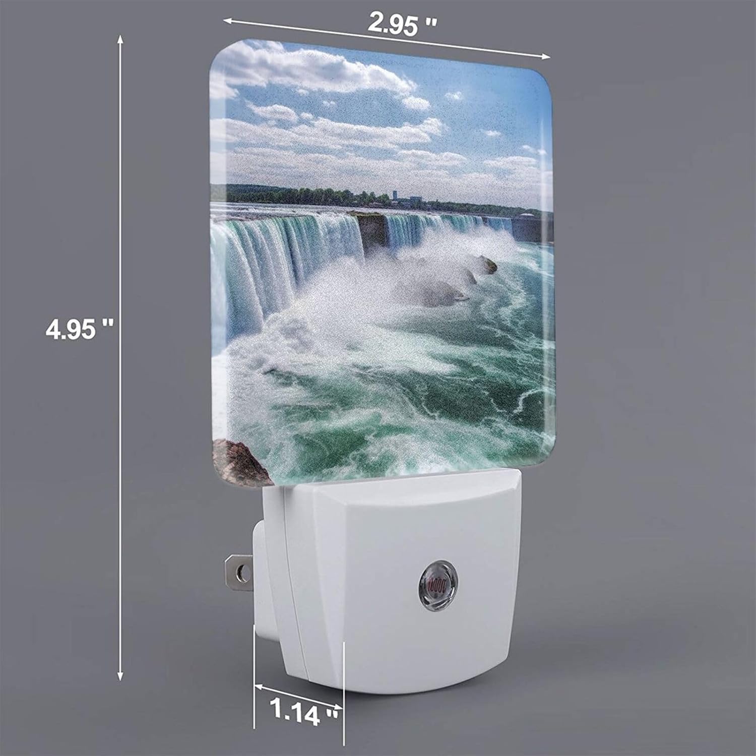 Led Night Light Plug in Night Lamp Auto Dusk-to-Dawn Sensor Niagara Falls Nightlights for Bedroom Bathroom Hallway Stairs 0.5w image 2