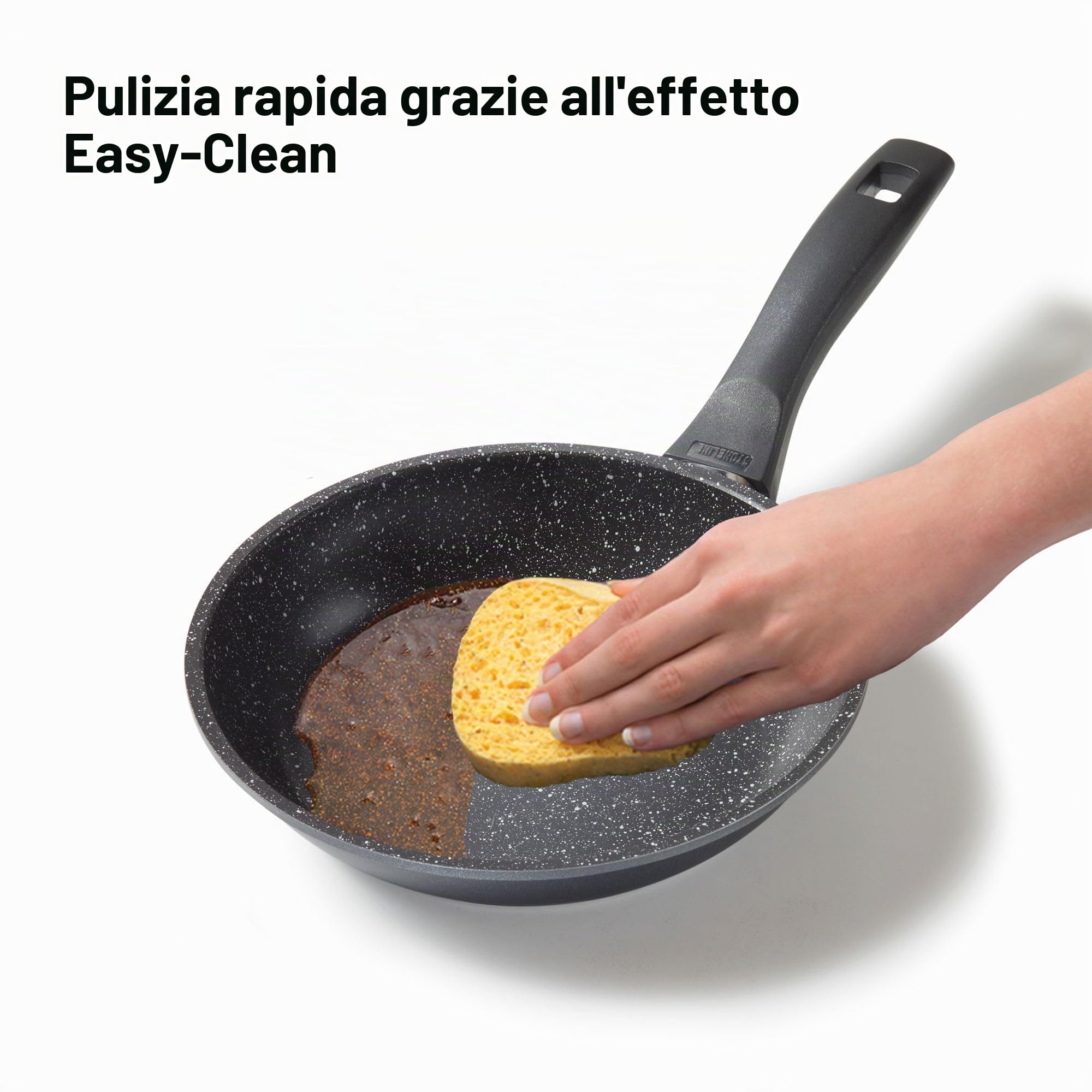 STONELINE Padella in Alluminio con Ottimo Rivestimento Antiaderente, Senza Coperchio, Anche per induzione, 20 cm